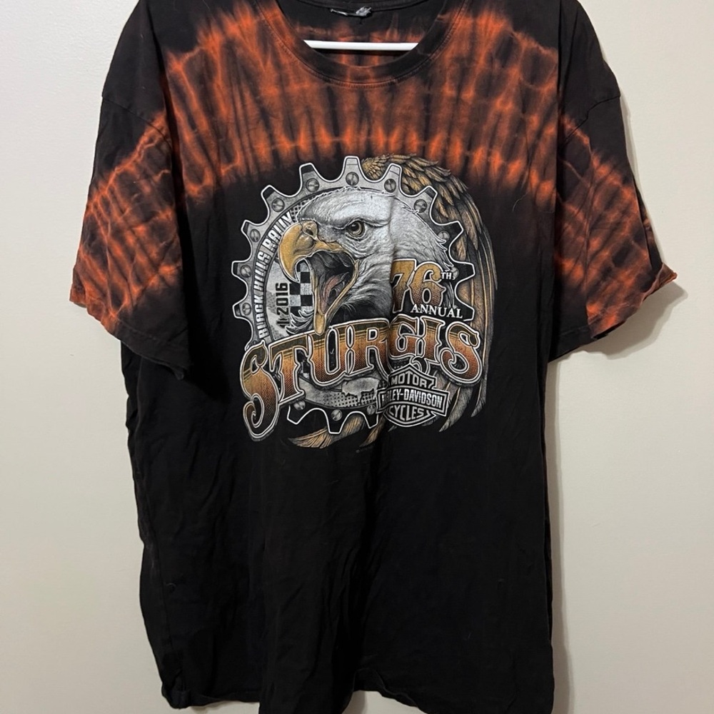 Harley-Davidson Black and Orange Graphic Tee